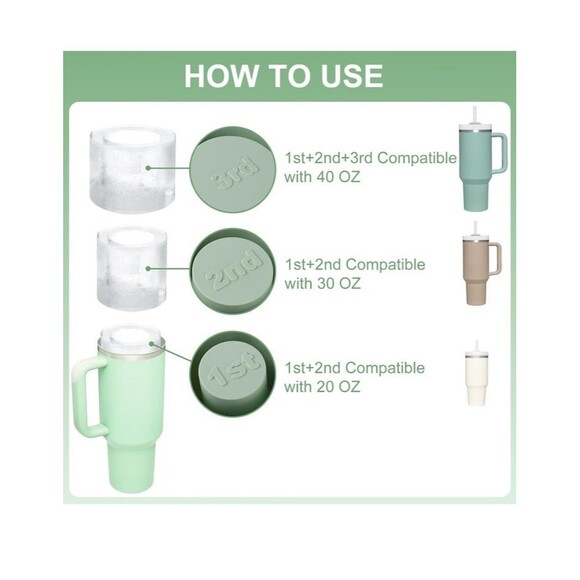 Ice tray for Stanley Cups high quality silicone BPA free dishwasher safe NIB 40 - Picture 4 of 12